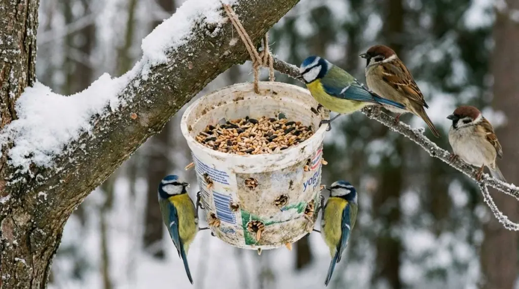 Warum erfahrene Gärtner ein kleines Loch in ihren Joghurtbecher machen, bevor sie ihn aufhängen