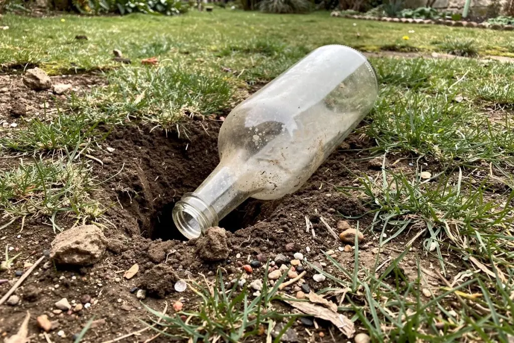 Warum erfahrene Gärtner eine Glasflasche kopfüber in den Boden stecken