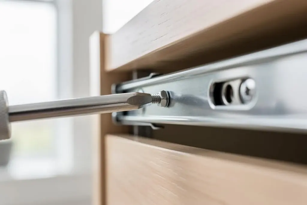 Warum Ihre Schublade klemmt: Der schnelle Schrauben-Trick für perfekte Gleitfähigkeit