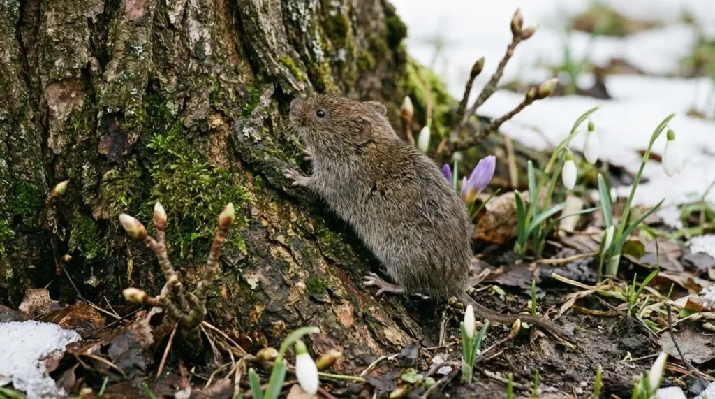 Zwei einfache Umdrehungen Karton retten junge Obstbäume vor Wühlmäusen