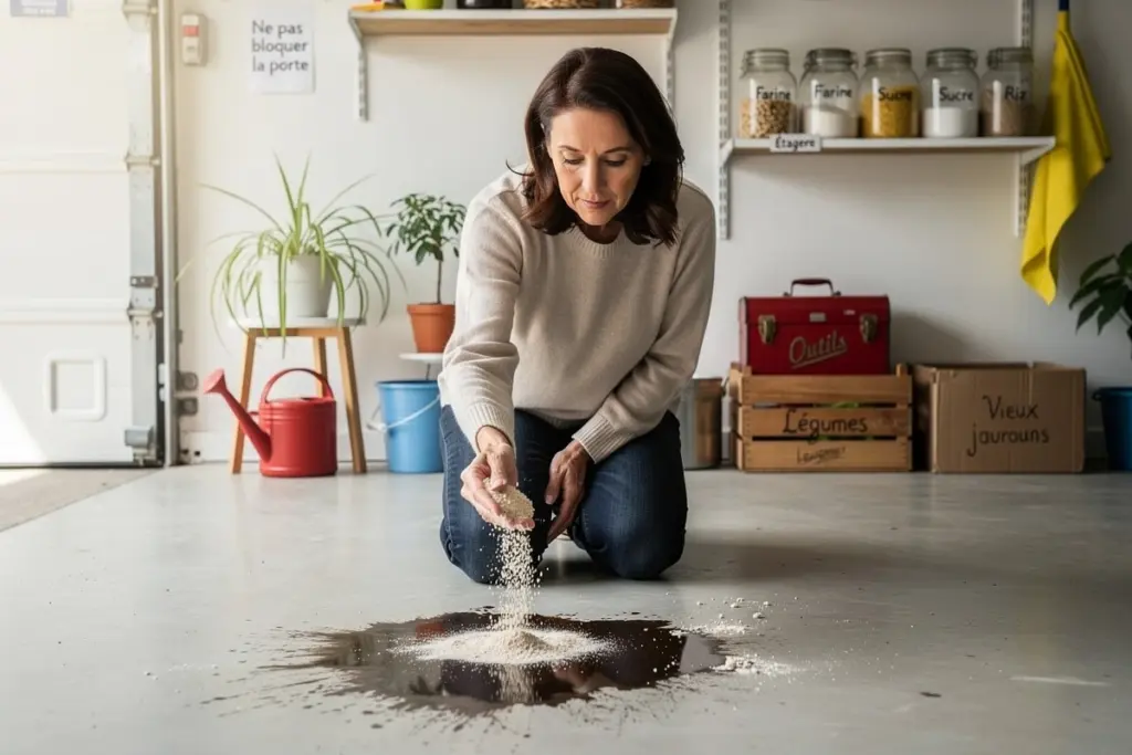 Der geniale Trick für frische Ölflecken im Garagenboden: Ein Hausmittel, das jeder kennen sollte