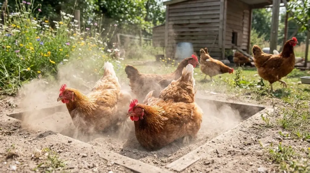 Warum erfahrene Hühnerhalter im Frühling immer eine Schicht Asche in ihren Staubbädern verteilen